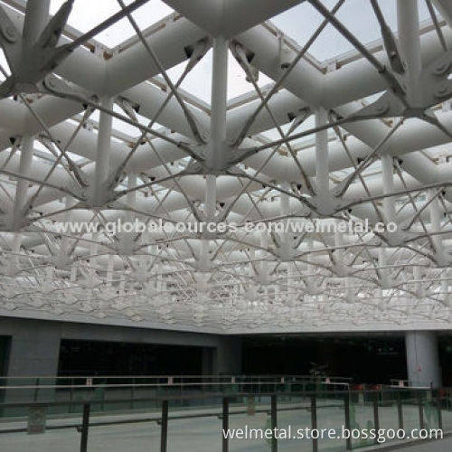 Prefabricated Metro Station and Airport Structural Steel Component, 20-30um Finishing Paint One Coat